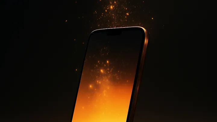 1444 BAT COM - Modern phone with glowing screen 1444 BAT COM Modern phone with glowing screen